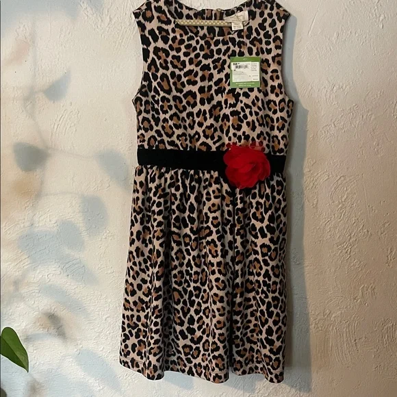 Kate Spade Leopard Print Dress with Red Flower - Picture 1 of 8